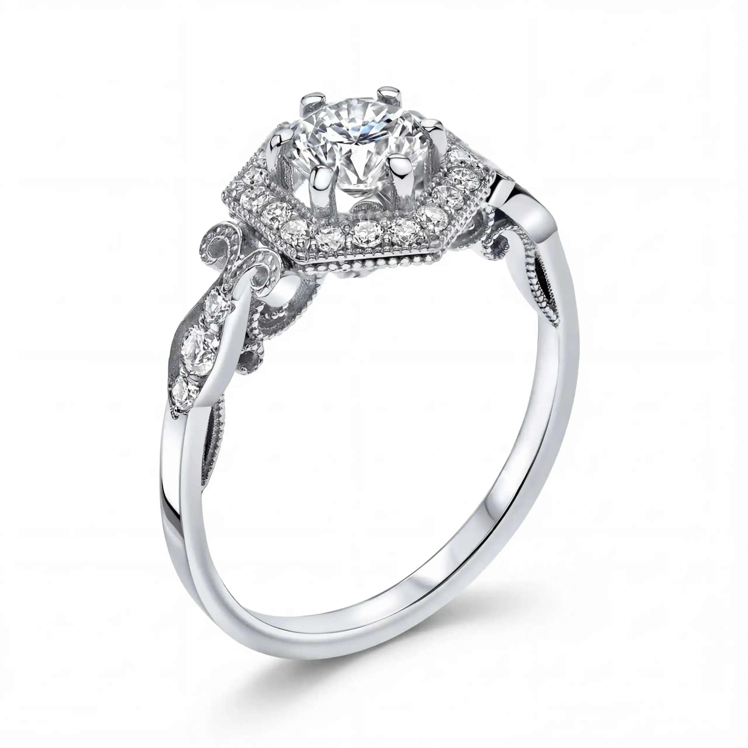 טבעת אירוסין משושה וינטאג'