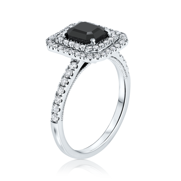 טבעת יהלום שחור